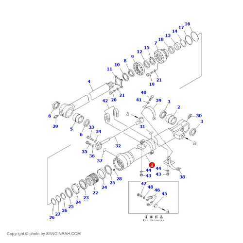پوسته جک خالی کن بیل مکانیکی کوماتسو PC200-7
