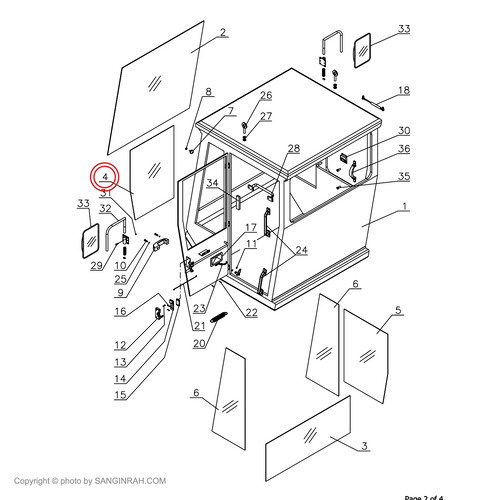 شیشه درب کابین غلتک هپکو HC100