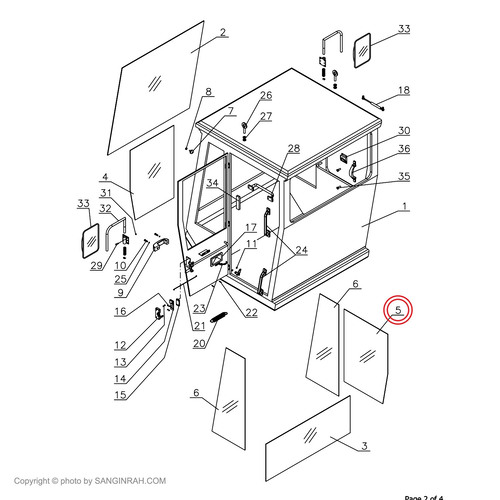 شیشه پنجره کابین غلتک HC100