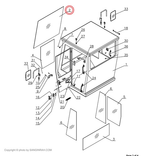 شیشه جلو کابین غلتک هپکو HC100