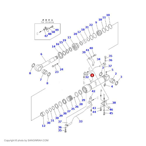 پوسته جک بالابر بیل مکانیکی کوماتسو PC400-7
