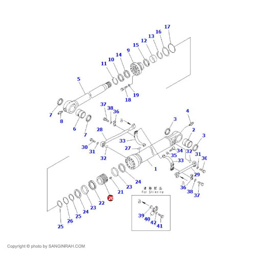 پیستون جک خالی کن بیل مکانیکی کوماتسو PC400-7