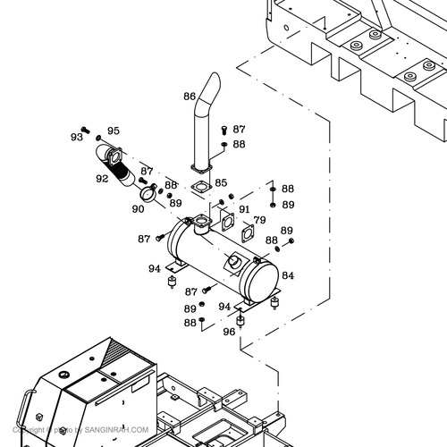 منبع اگزوز بیل مکانیکی هپکو HE100