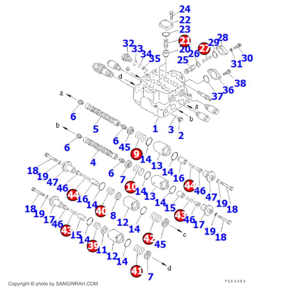 فنر شیر کنترل لودر کوماتسو WA 470-3