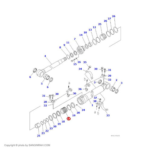 پیستون جک بالابر بیل مکانیکی کوماتسو PC200-7