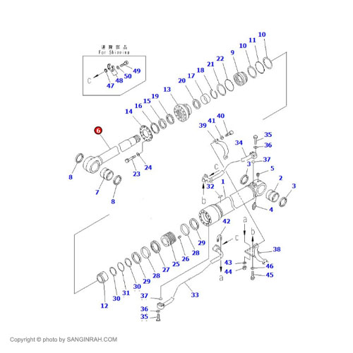 شافت جک بالابر بیل مکانیکی کوماتسو PC400-7