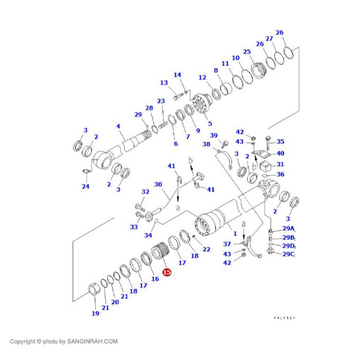 پیستون جک استیک بیل مکانیکی کوماتسو PC200-7
