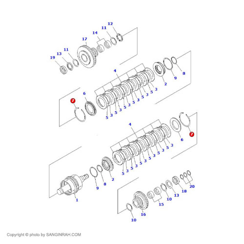 خار هاب کلاچ گیربکس لودر کوماتسو WA 470-3