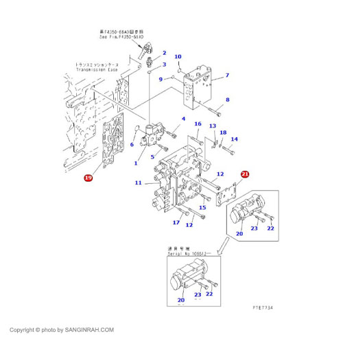 کیت شیرکنترل گیربکس لودر کوماتسو WA 470-3