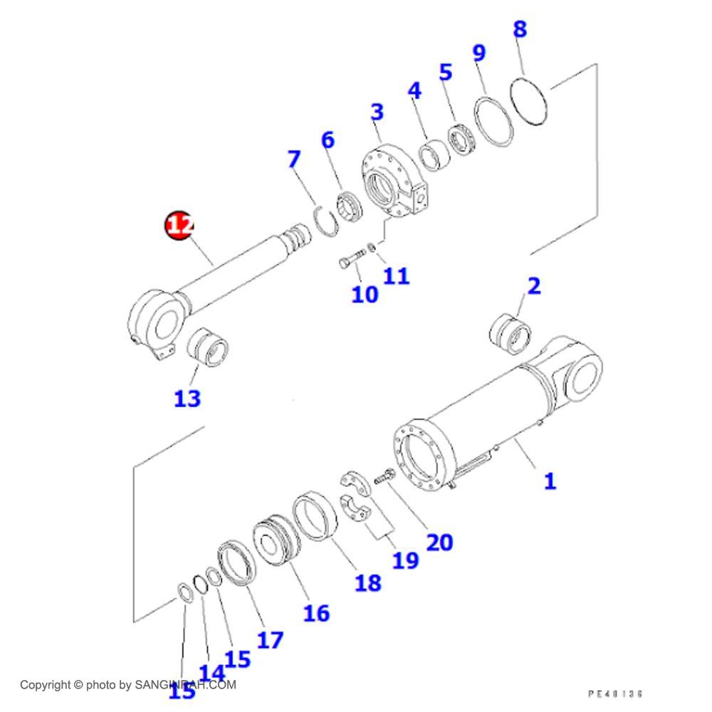شافت جک خالی کن لودر کوماتسو WA 470-3