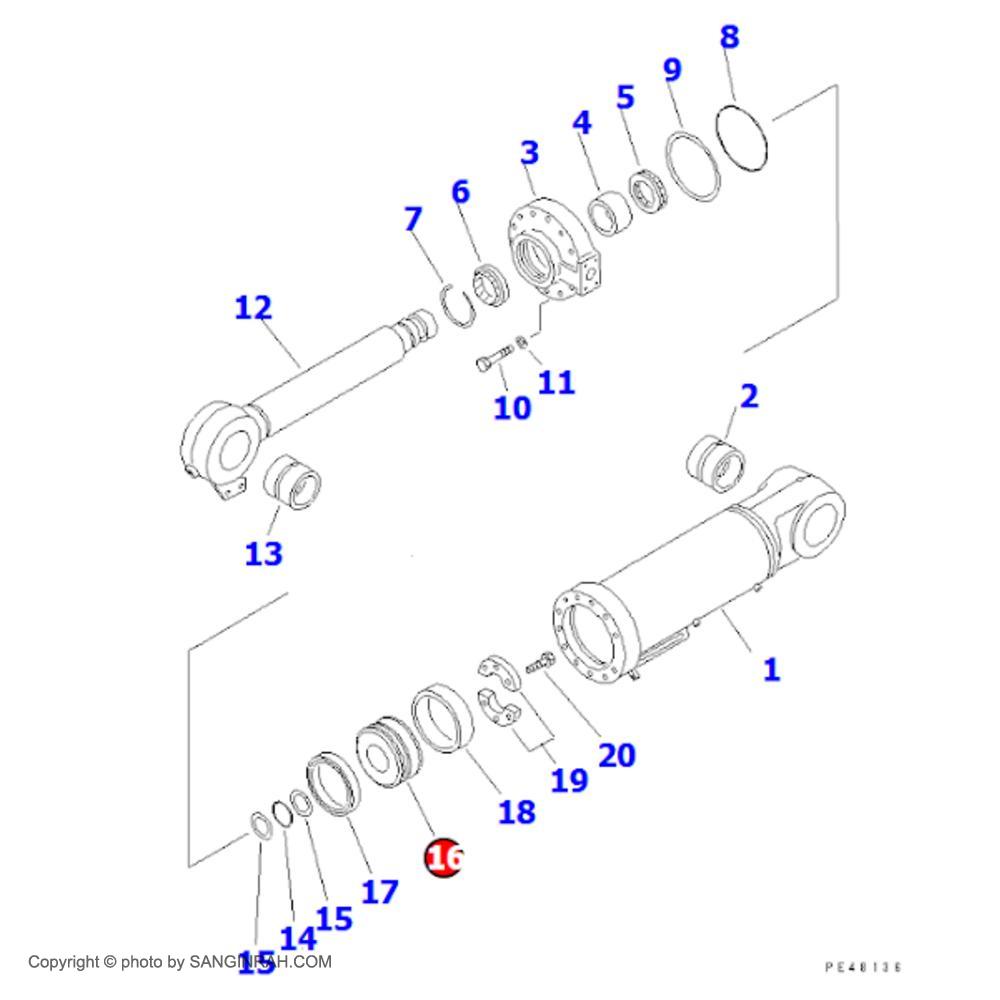 پیستون جک خالی کن لودر کوماتسو WA 470-3