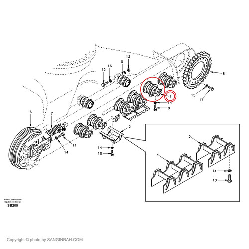 رولیک پایین بیل مکانیکی ولوو 240