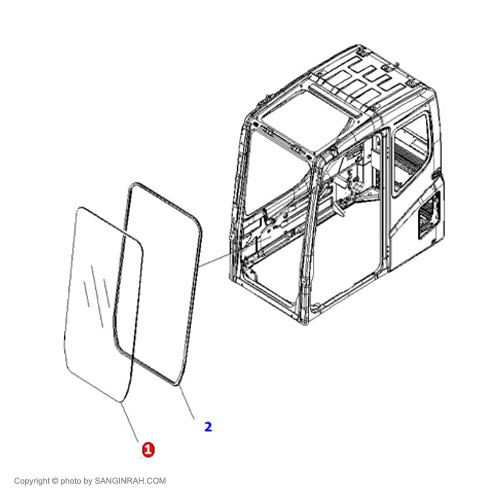 شیشه جلو کابین بیل مکانیکی کوماتسو PC200-7