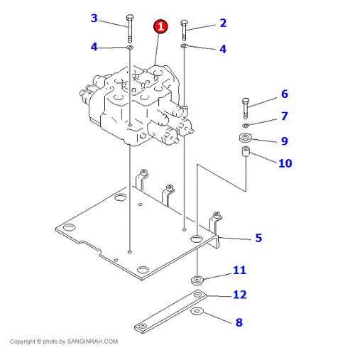 شیر کنترل هیدرولیک لودر کوماتسو WA 470-3