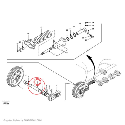 شفت ایدلر بیل مکانیکی ولوو EC240