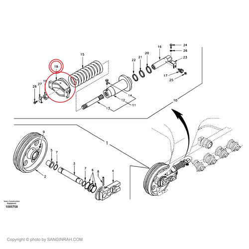 یوک زنجیر سفت کن بیل مکانیکی ولوو 240