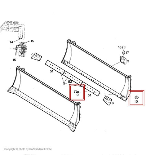 پیچ و مهره تیغه بلدوزر هپکو 731