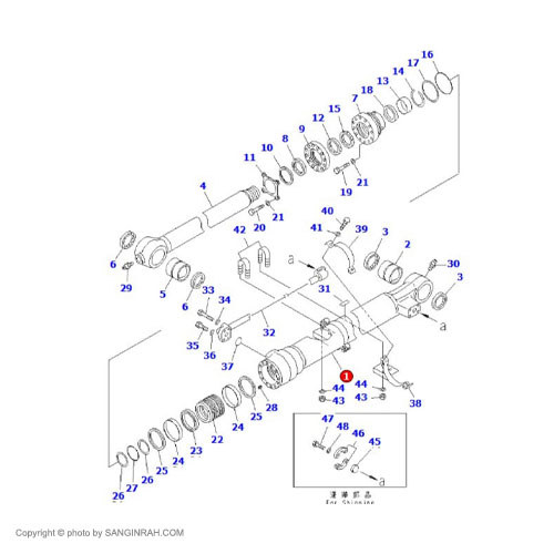 پوسته جک خالی کن بیل مکانیکی کوماتسو PC200-7