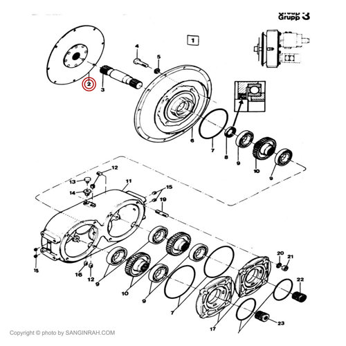 صفحه ضربه گیر پشت موتور غلطک هپکو CA25