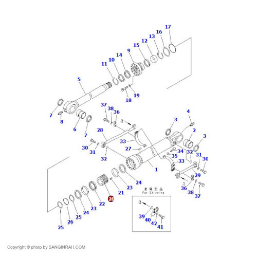 پیستون جک خالی کن بیل مکانیکی کوماتسو PC400-7