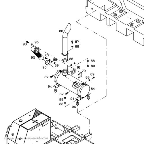 منبع اگزوز بیل مکانیکی هپکو HE100