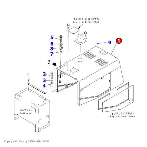 کاپوت کامل لودر کوماتسو WA 470-3