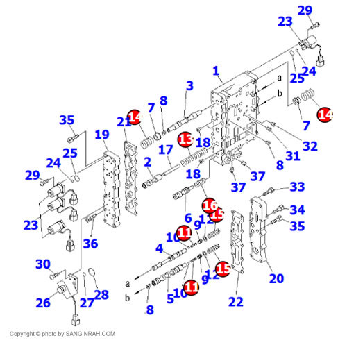 فنر شیر کنترل گیربکس لودر کوماتسو WA 470-3