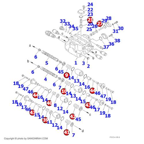 فنر شیر کنترل لودر کوماتسو WA 470-3