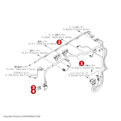 سیم کشی کامل موتور کوماتسو 6D 170 E-5