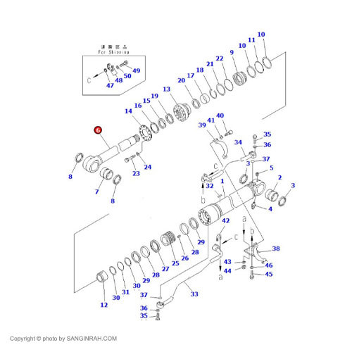 شافت جک بالابر بیل مکانیکی کوماتسو PC400-7