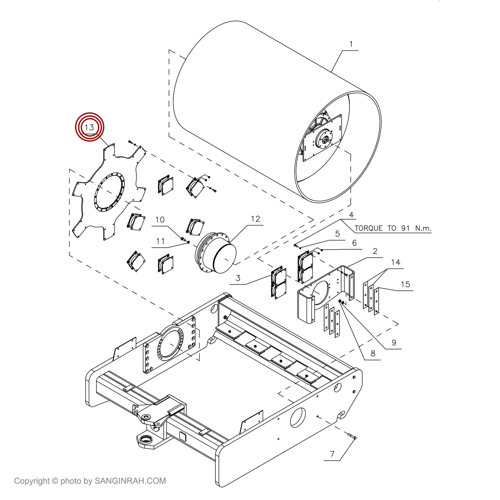 خورشیدی بغل سنگ درام غلتک هپکو HC100