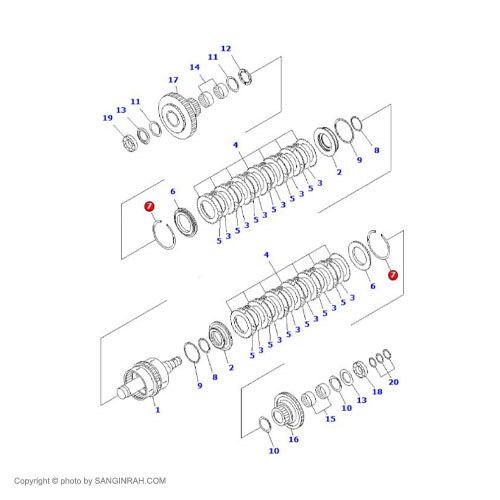 خار هاب کلاچ گیربکس لودر کوماتسو WA 470-3