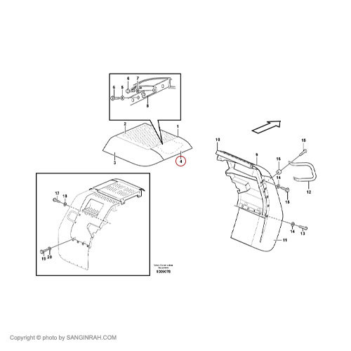 فایبرگلاس وسط گلگیر لودر ولوو L90E