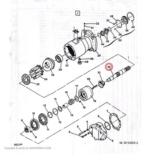 شافت هیدروموتور حرکت غلطک هپکو CA25