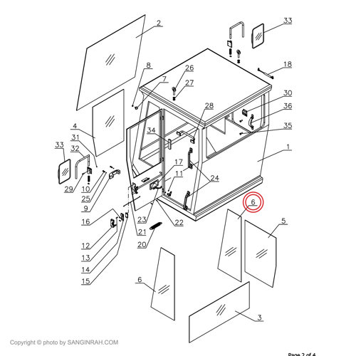 شیشه طرفین کابین غلتک هپکو HC100