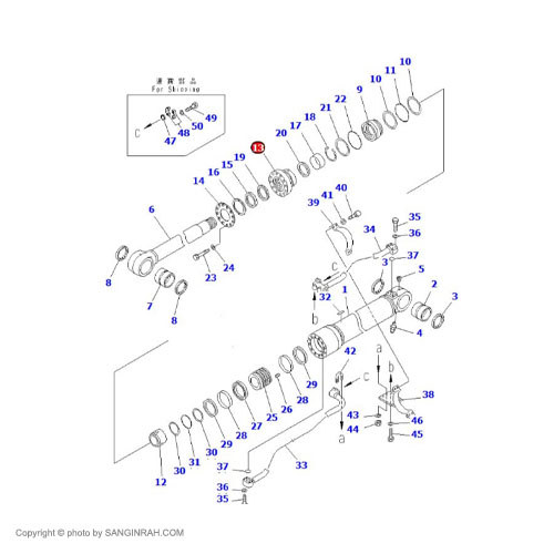 هد جک بالابر بیل مکانیکی کوماتسو PC400-7