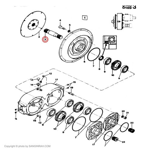 شافت ضربه گیر پشت موتور غلطک هپکو CA25