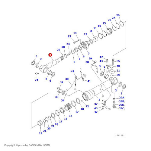 شافت جک استیک بیل مکانیکی کوماتسو PC200-7